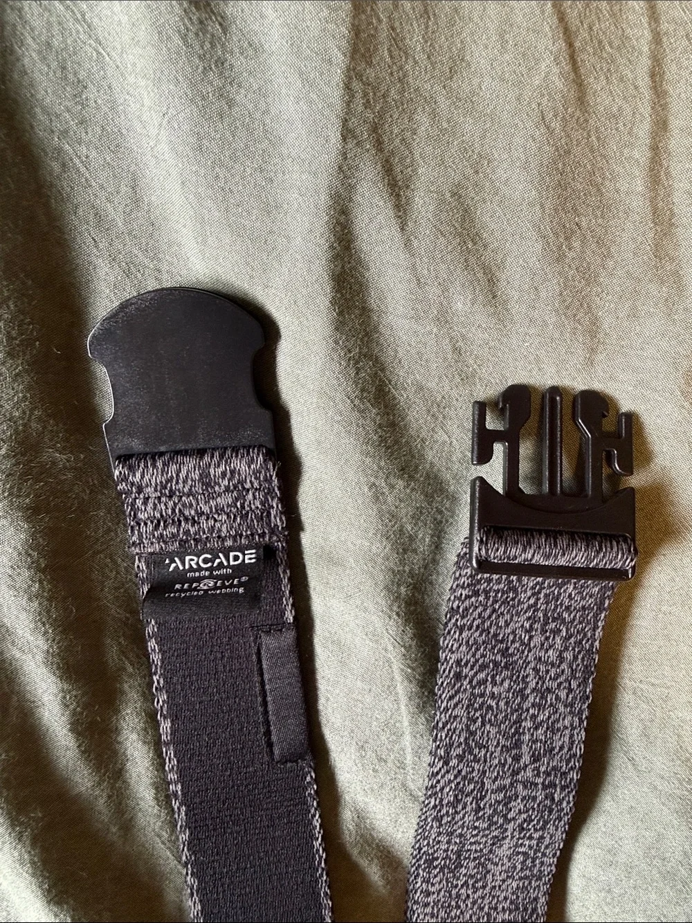 Arcade Charcoal Stretch Webbing Belt with Black Hardware